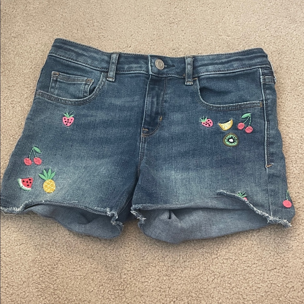 GAP Blue Jean Shorts with Fruit Embroidery